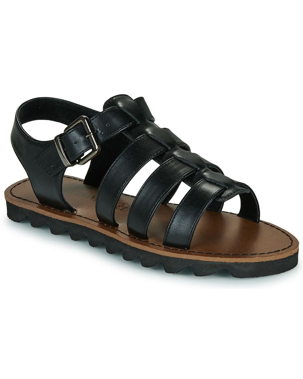 Chattawak Black Flat Sandals Terra