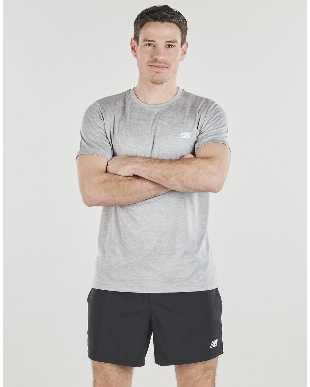 New Balance Gray T Shirt Sport Training T-shirt for men