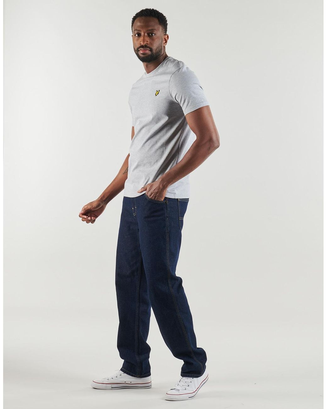 Lyle & Scott Gray T Shirt Plain T-shirt for men