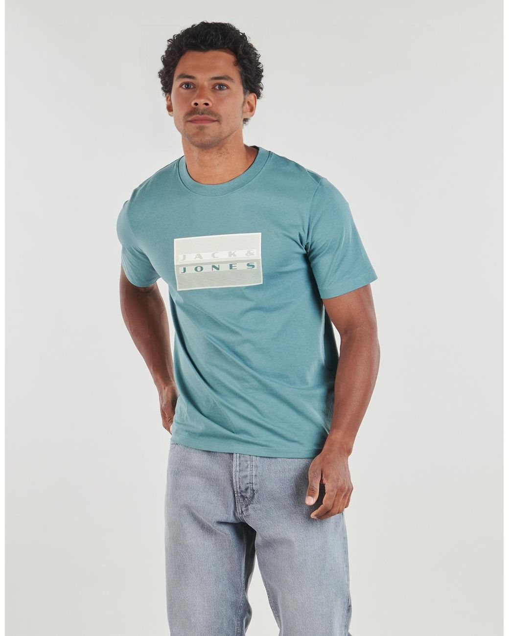 Jack & Jones Blue T Shirt Jcofusion Dots Print for men