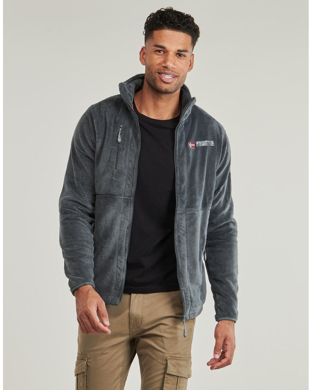 GEOGRAPHICAL NORWAY Blue Fleece Jacket Upload for men
