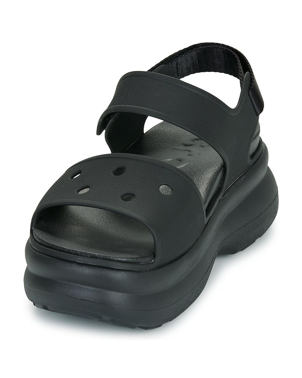 CROCSTM Black Flat Sandals Soho Y Strap Sandal