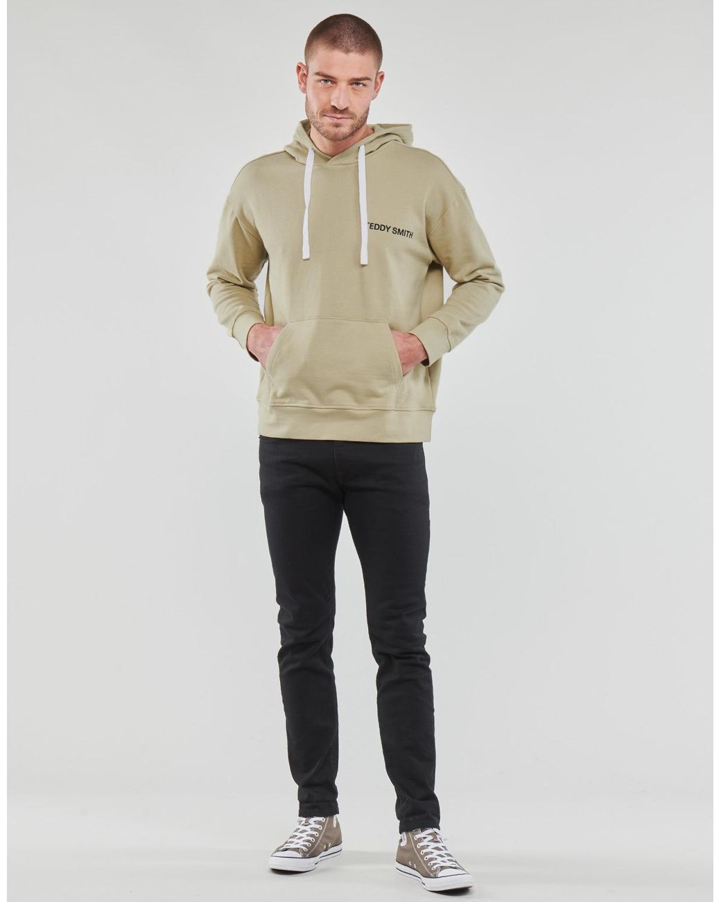 Teddy Smith Green Hoodies S-required Hood for men