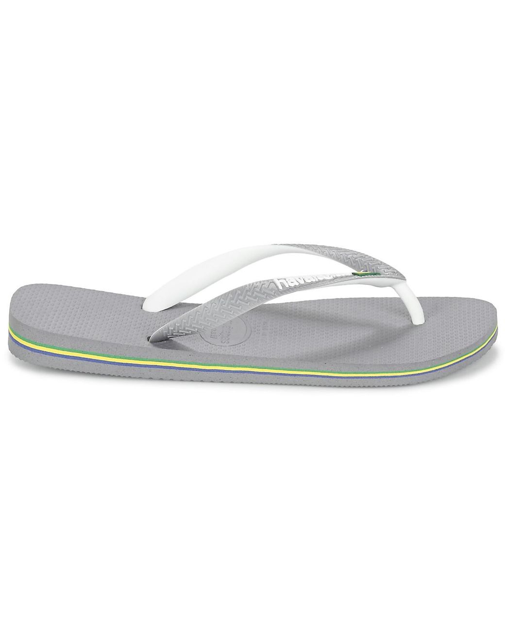 Havaianas Gray Brazil Mix Flip Flops (steel Grey/white/white) Women's Sandals