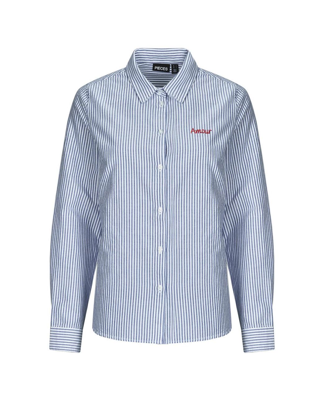 Pieces Blue Shirt Pcirene Ls Shirt