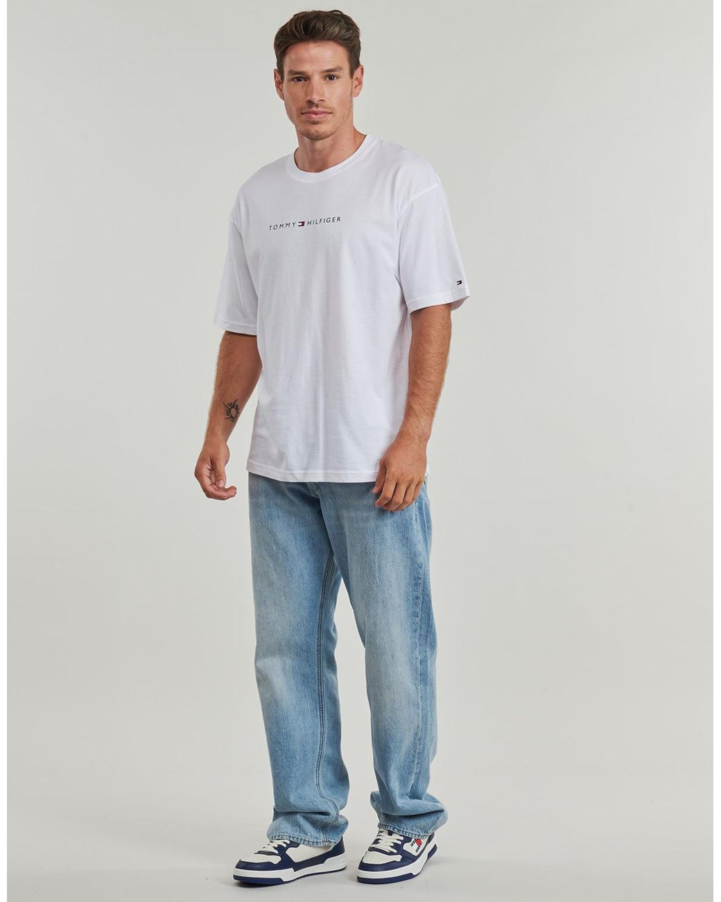 Tommy Hilfiger Blue T Shirt Ss Tee Cont. Logo for men