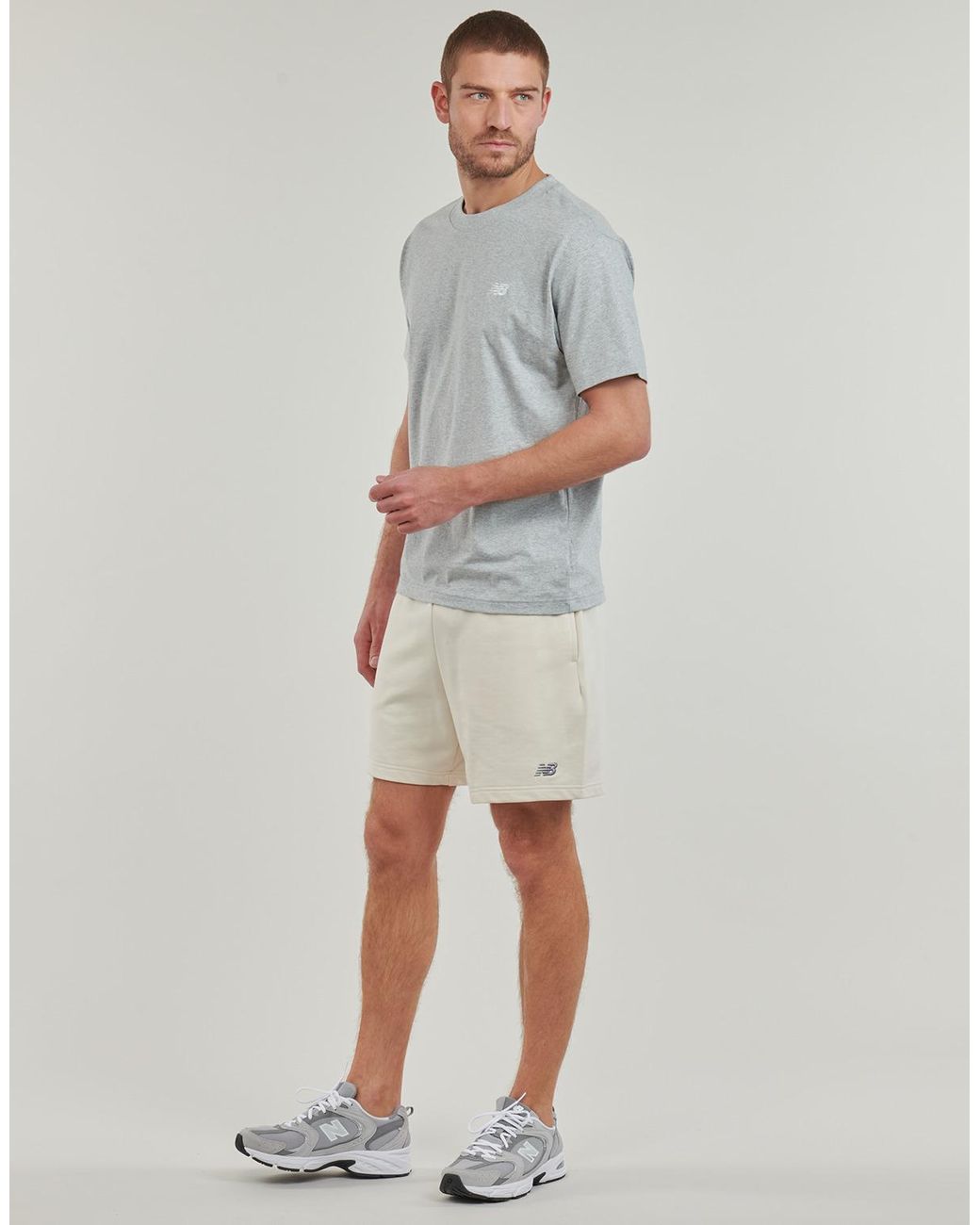 New Balance Gray T Shirt Small Logo Jersey Tee for men