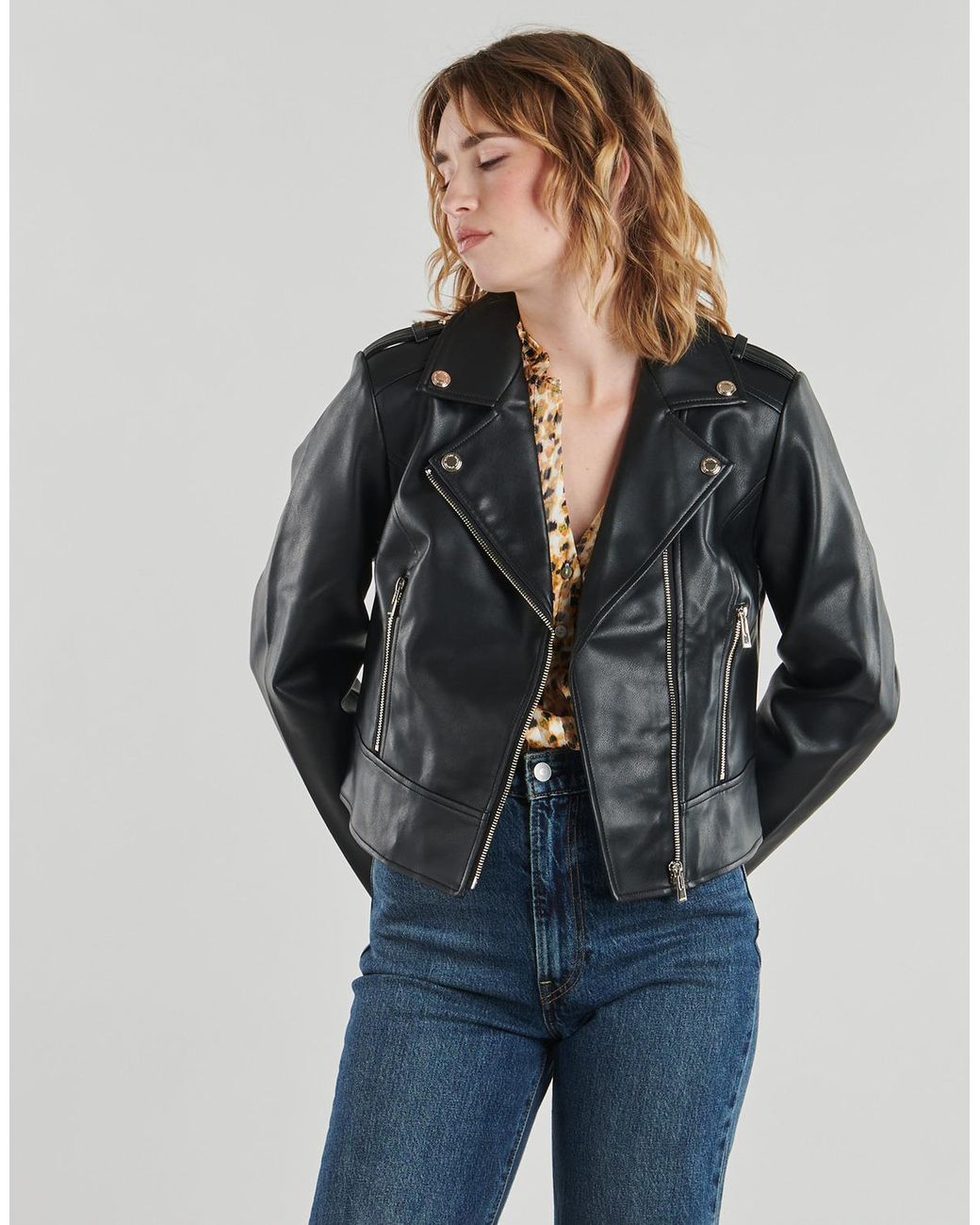 Morgan Black Leather Jacket Gzoom