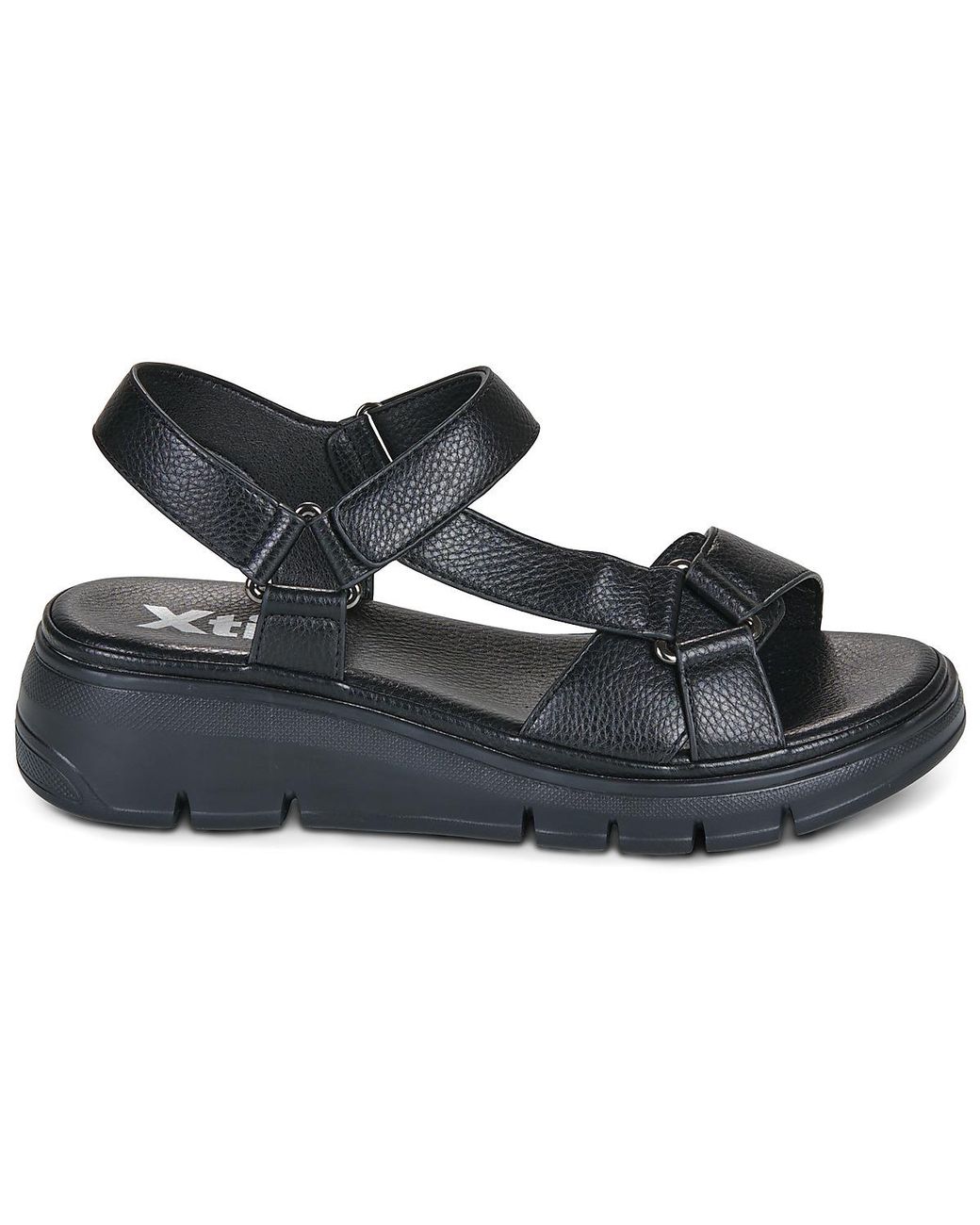 Xti Black Wedge Sandals 145398
