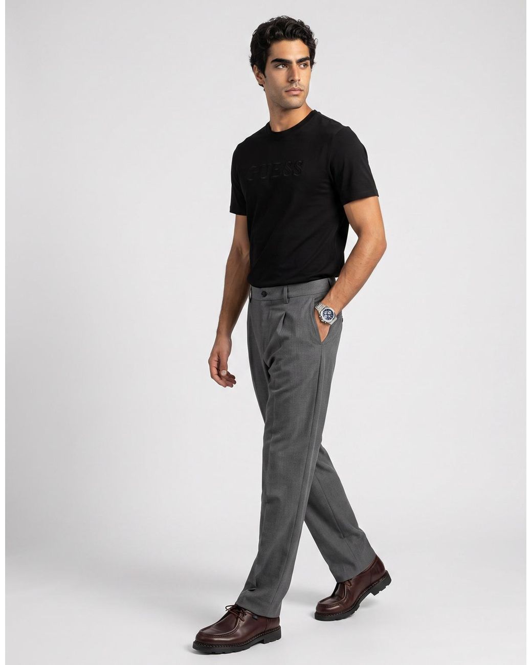 Guess Black T Shirt Prat Cn Ss T-shirt for men