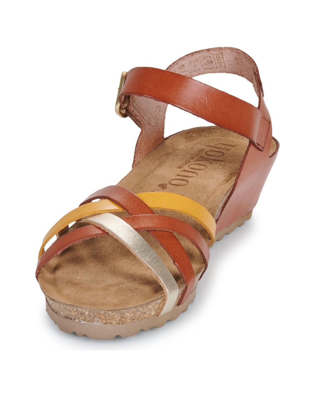 Yokono Brown Wedge Sandals Monaco