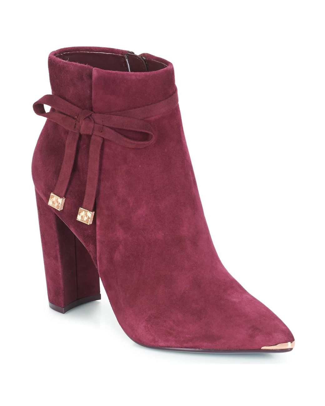 Ted Baker Burgundy Suede Heeled Ankle 