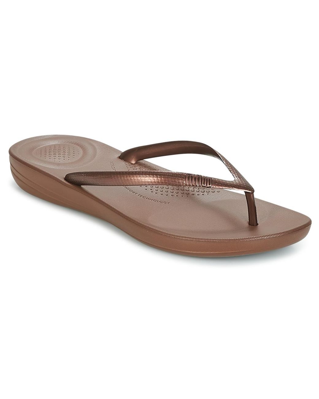 Fitflop Iqushion Ergonomic Flip Flops Women's Flip Flops / Sandals (shoes) In Brown