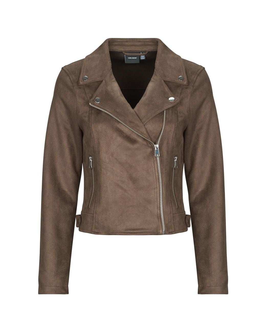 Vero Moda Brown Leather Jacket Vmjose Short Jacket
