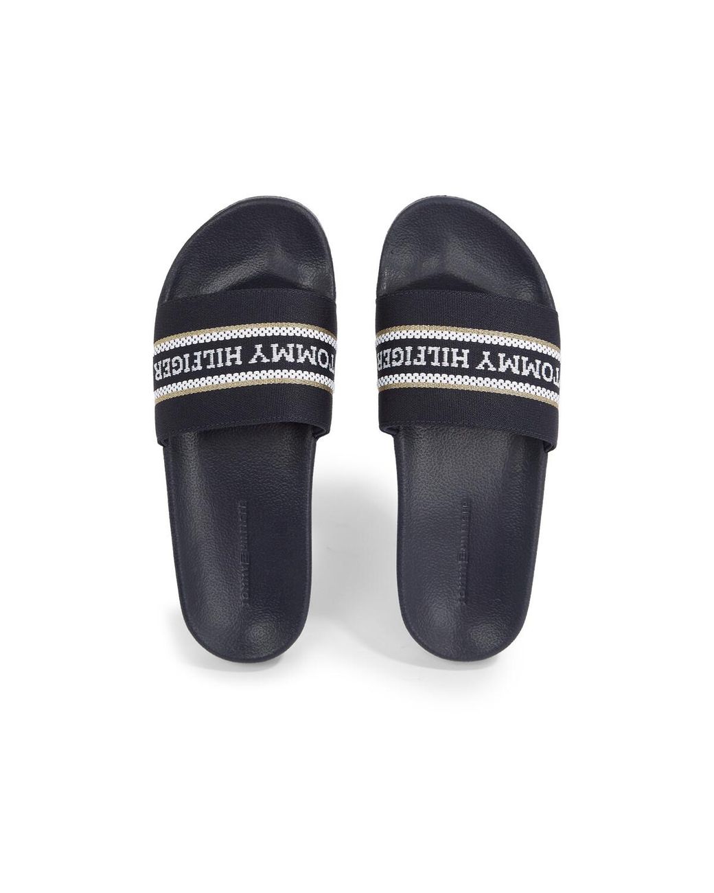 Tommy Hilfiger Blue Tap-dancing Hilfiger Poolslide Withwebbing