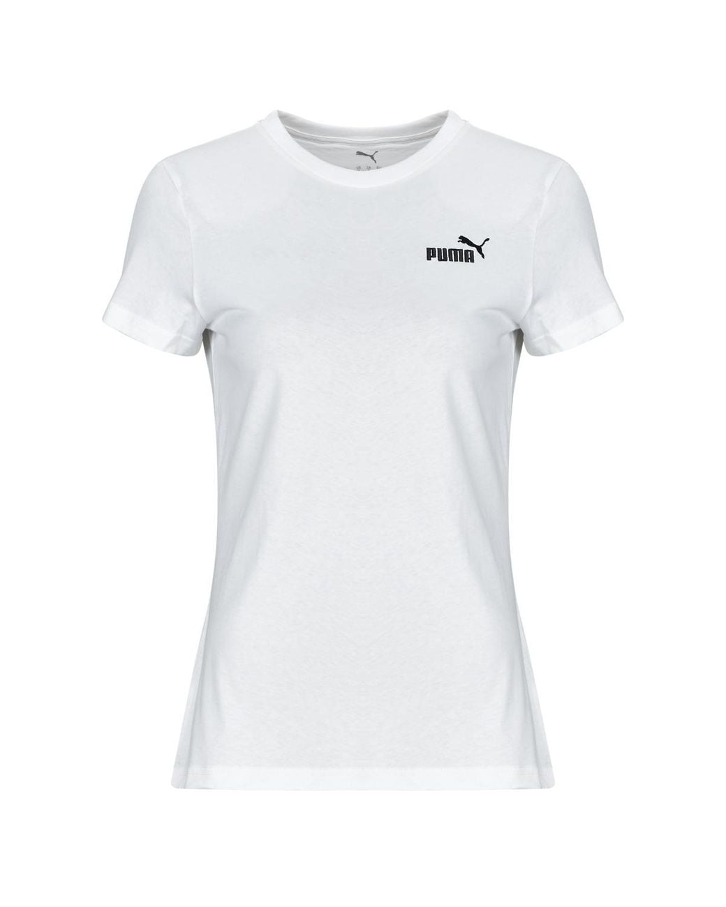 PUMA White T Shirt Ess Small No.1 Tee