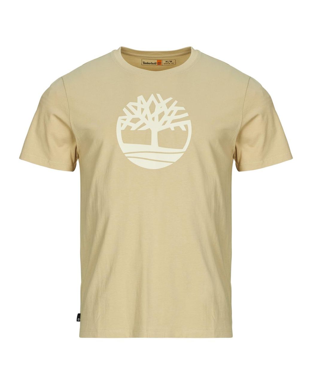 Timberland Yellow T Shirt Kennebec River Tree Logo Short-sleeve Tee for men