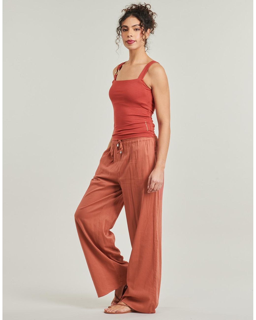 Les Petites Bombes Red Wide Leg / Harem Trousers Dalida