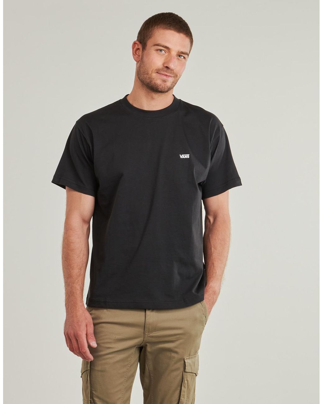 Vans Black T Shirt Left Chest Ss for men