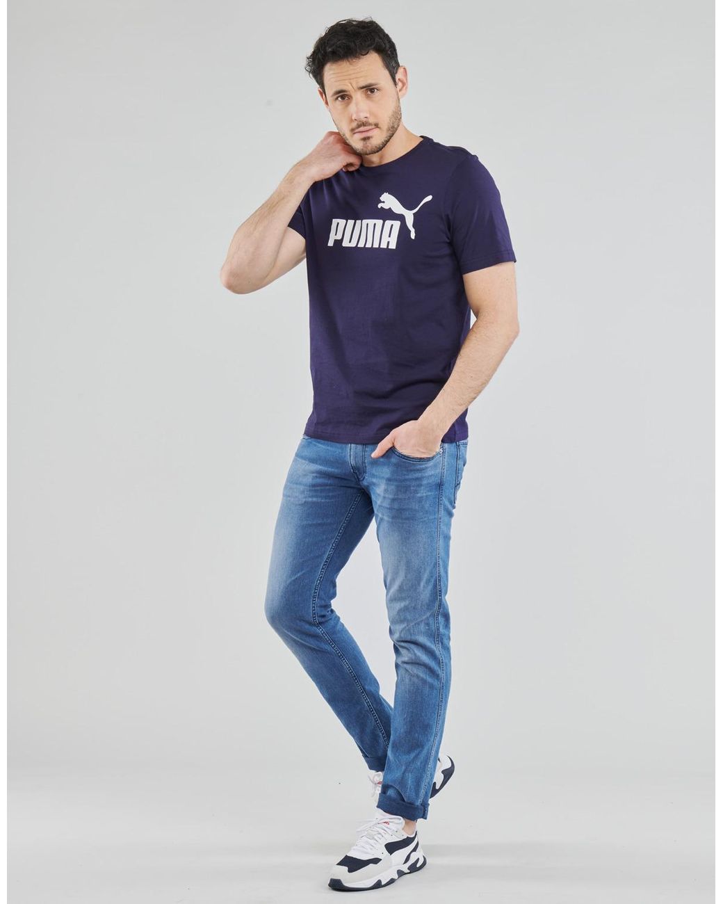 PUMA Blue Essential Tee T Shirt for men