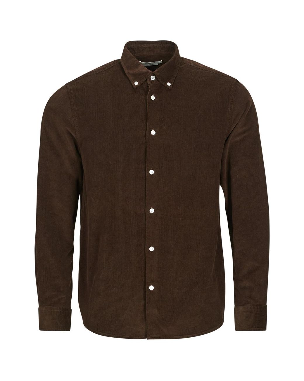 SELECTED Brown Long Sleeved Shirt Slhregdanni Cord for men