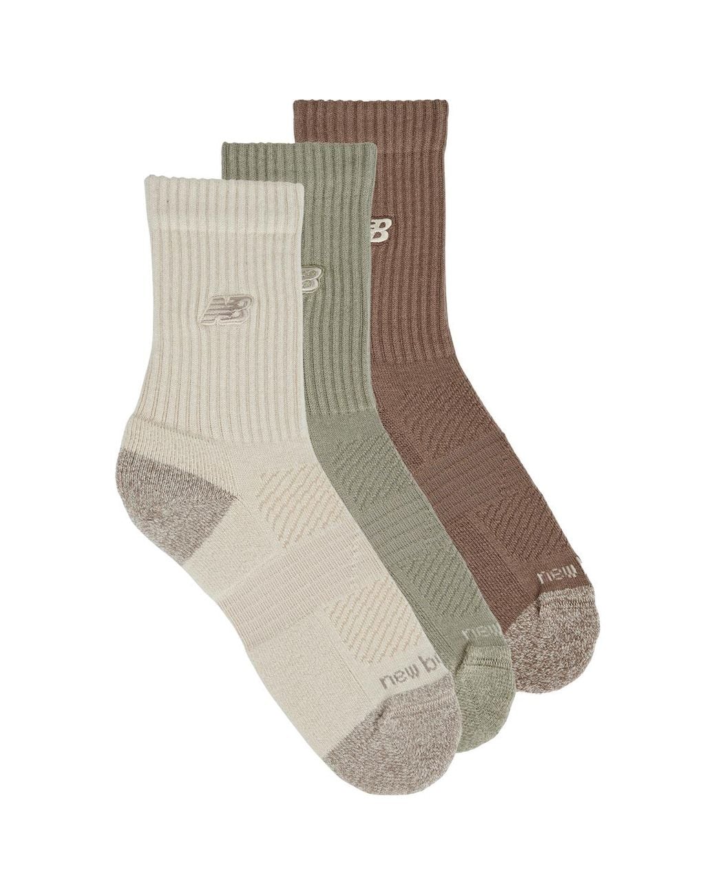 New Balance Gray Sports Socks Active Premium Crew 3 Pack