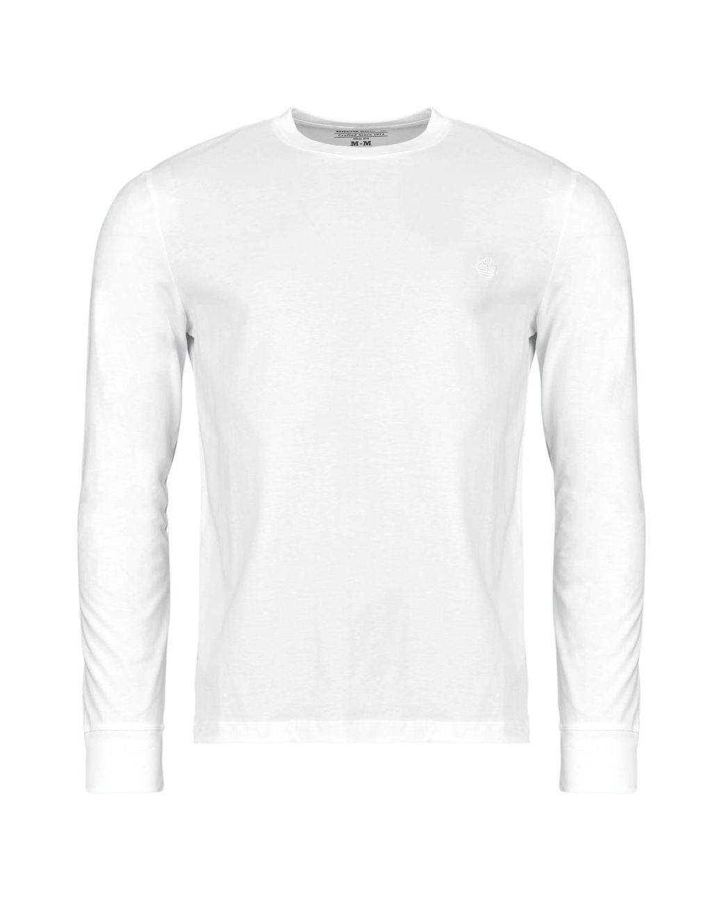 Timberland White Long Sleeve T-shirt Tree Embroidered Exterer River Slim for men
