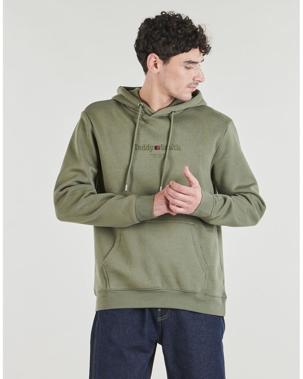 Teddy Smith Green Hoodies S-jim Hoody for men