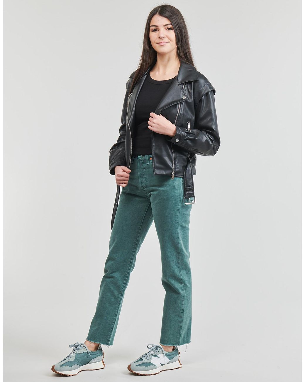 ONLY Black Leather Jacket Onlraven