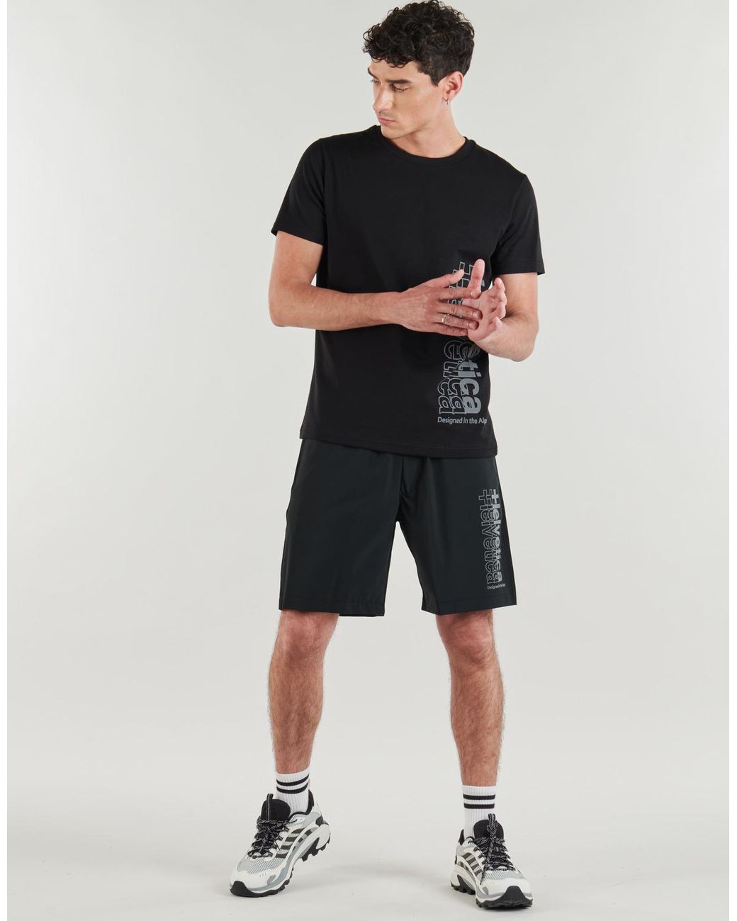 Helvetica Black Shorts Oakland for men
