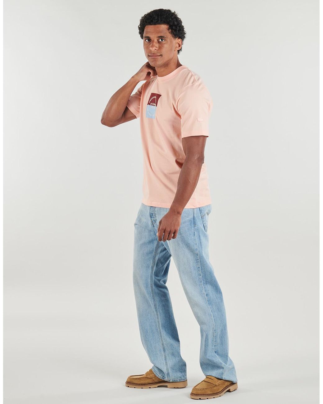 Jack & Jones Pink T Shirt Jorcatskills Square Branding for men