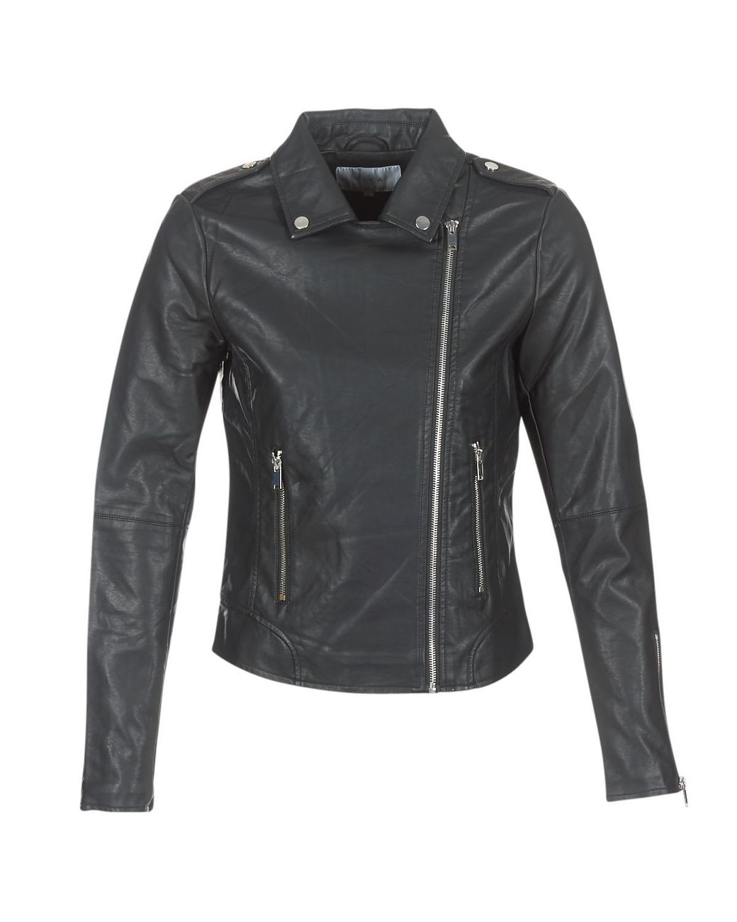 Vila Gray Vicara Leather Jacket