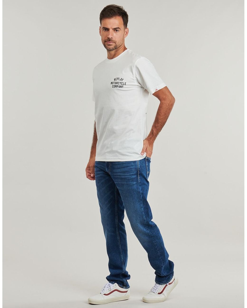 Replay White T Shirt for men