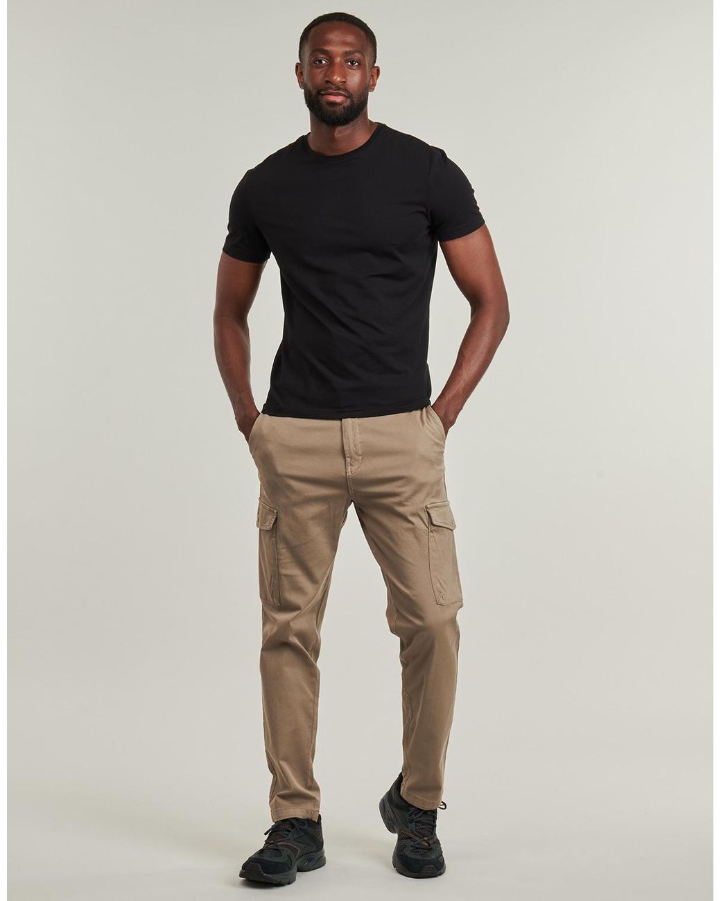 Jack & Jones Natural Cargo Trousers Jpstace Arthur Dobby Cargo for men