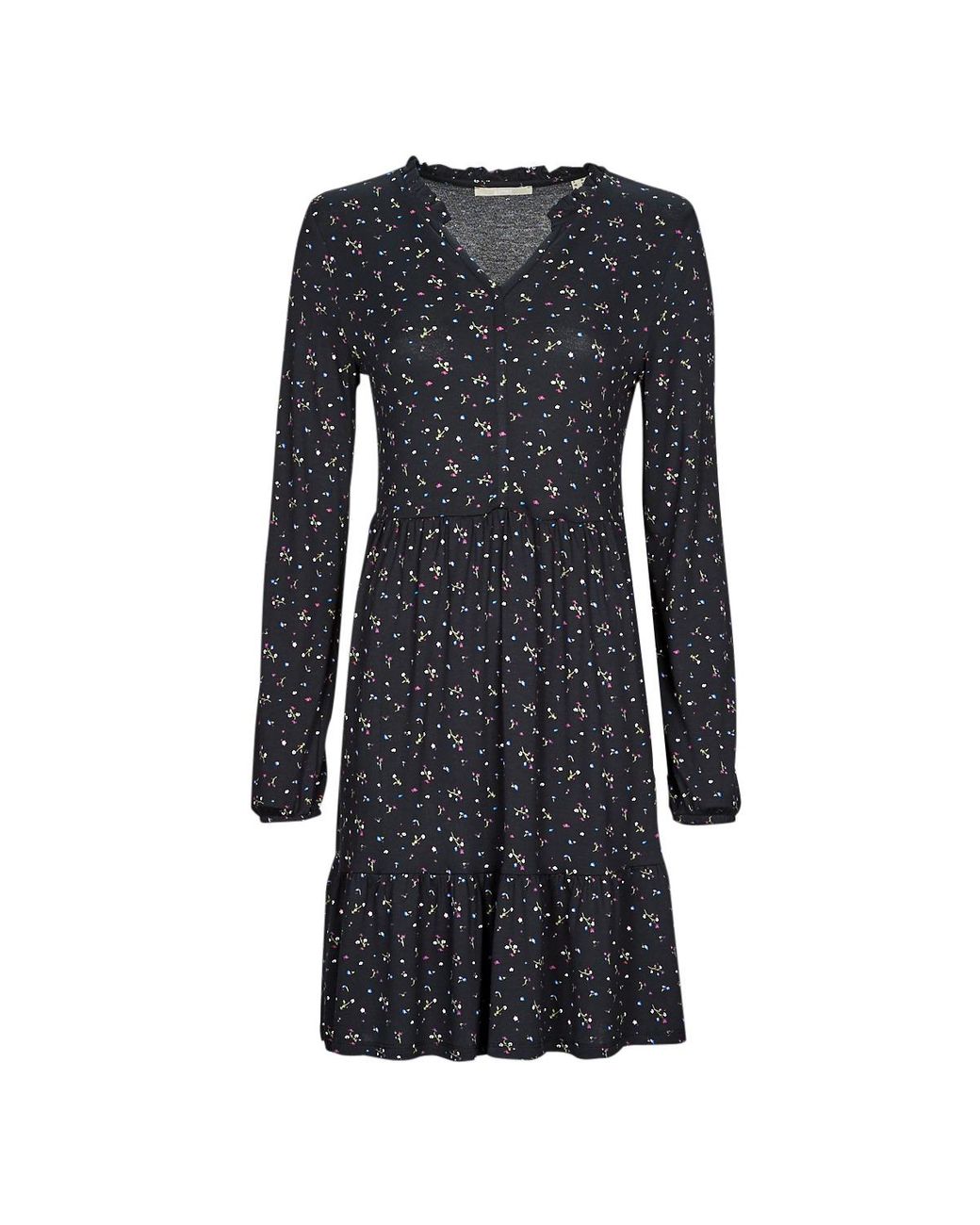 Esprit Black Dress Cve Aop Crepe