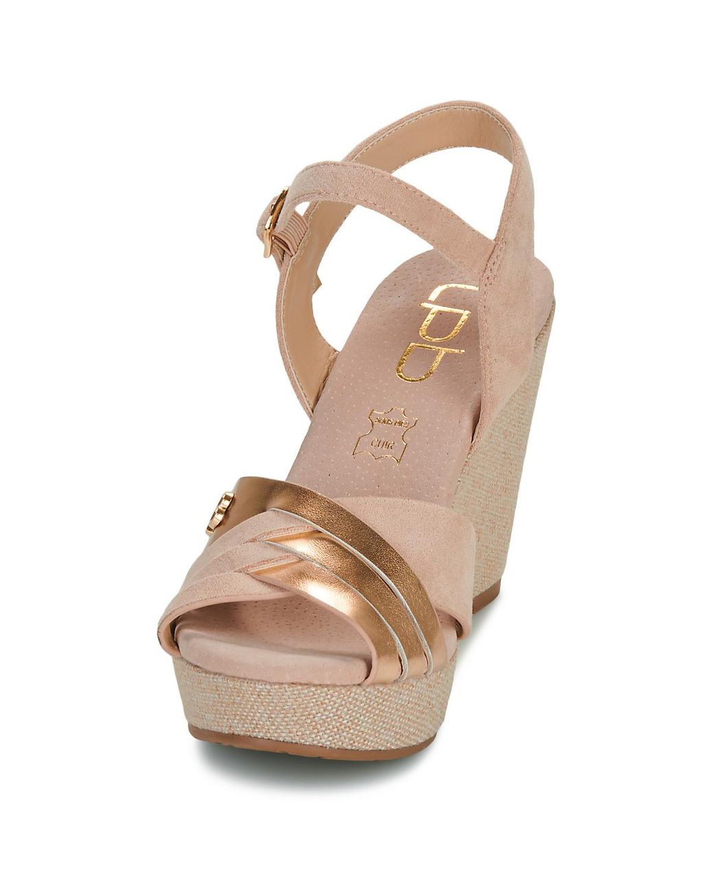 Les Petites Bombes Metallic Wedge Sandals Isaline