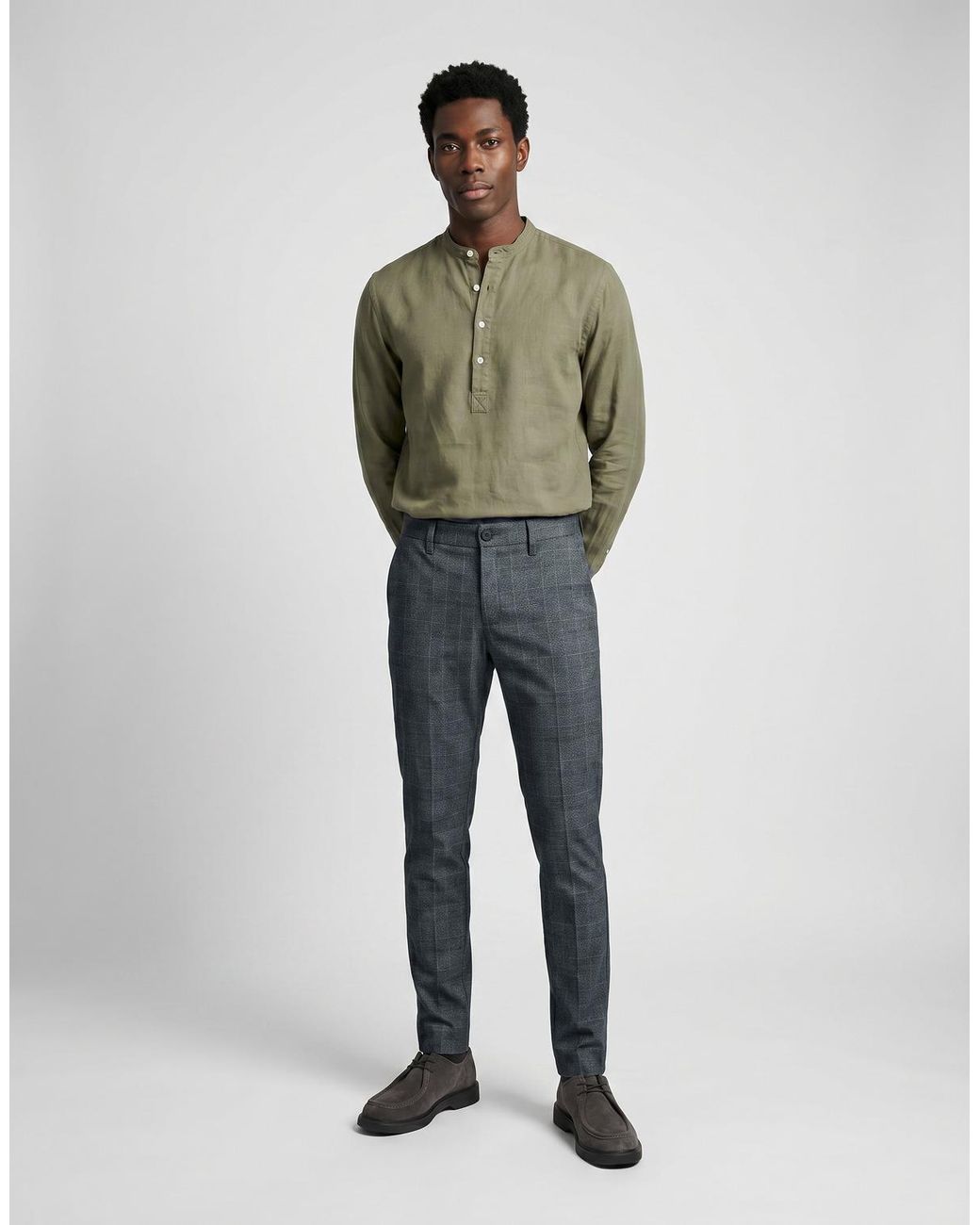 Only & Sons Gray Trousers Onsmark Check Pants Hy Gw 9887 for men