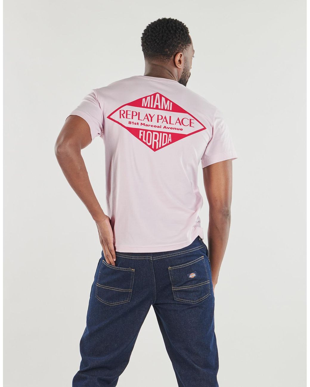 Replay Pink T Shirt for men