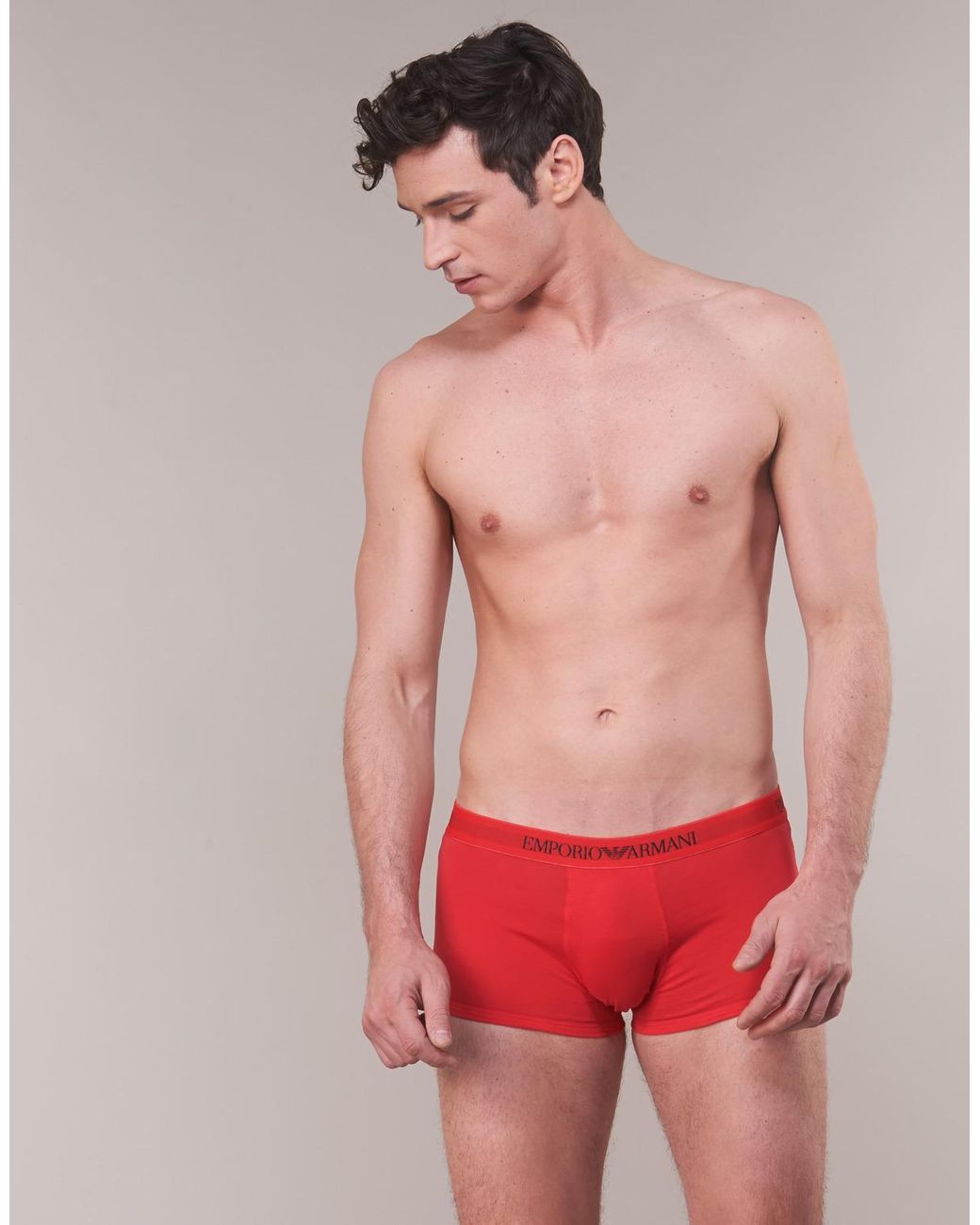 Emporio Armani Red Cc722-pack De 3 Boxer Shorts for men