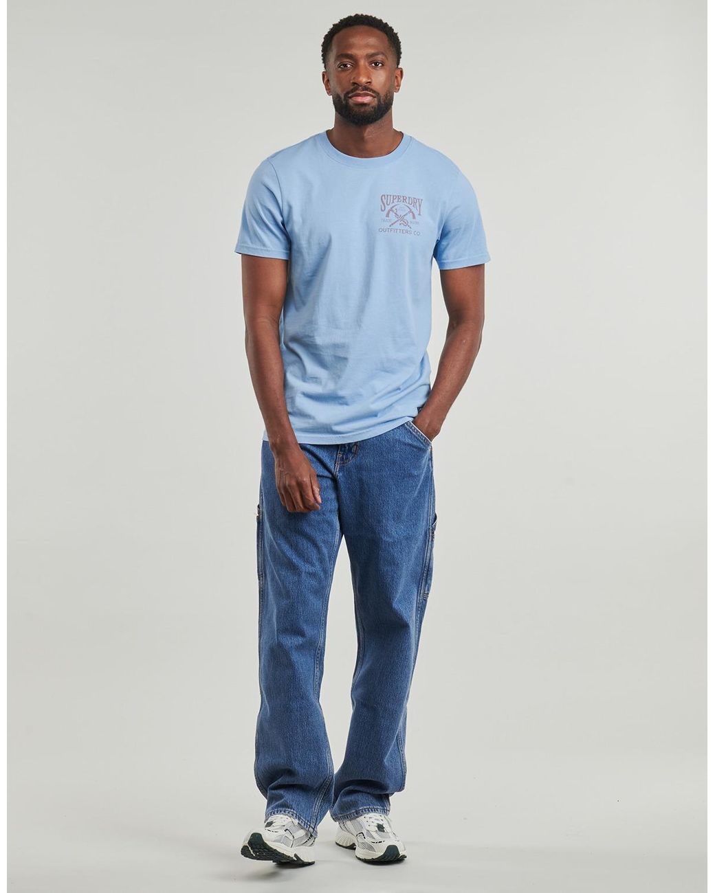 Superdry Blue T Shirt Outdoors Mountain Rlxd Tee for men