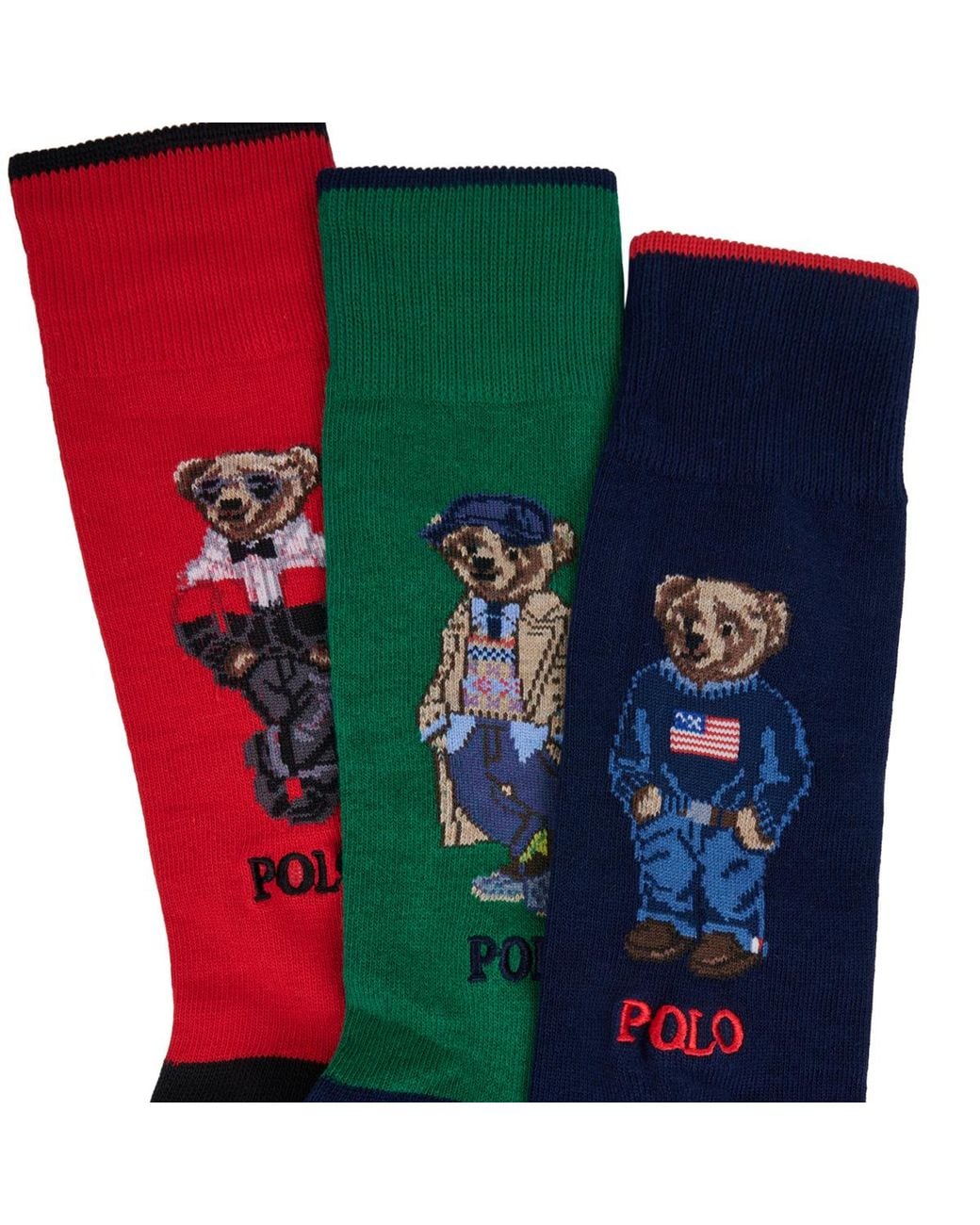 Polo Ralph Lauren Red Socks 3p Ct Snbs-crew Sock-3 Pack for men