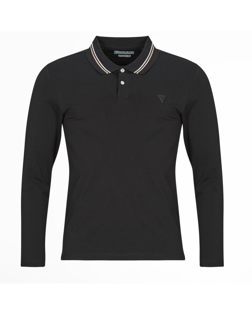 Guess Black Polo Shirt Oliver Ls Polo for men