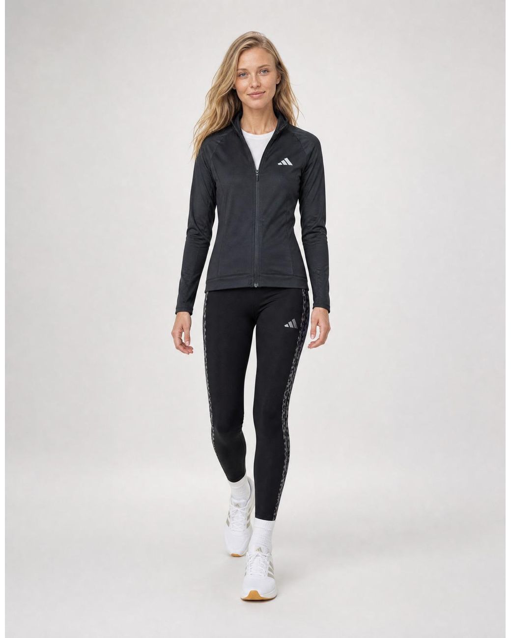 Adidas Black Tights Seasonal Essentials Animal Print 3- Stripes Leggings