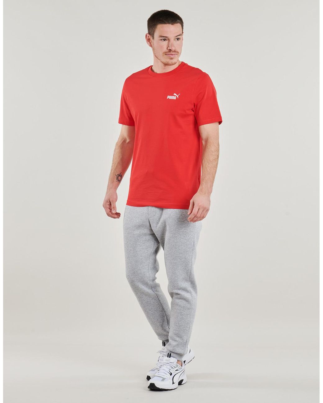 PUMA Red T Shirt Ess Small Logo Tee for men