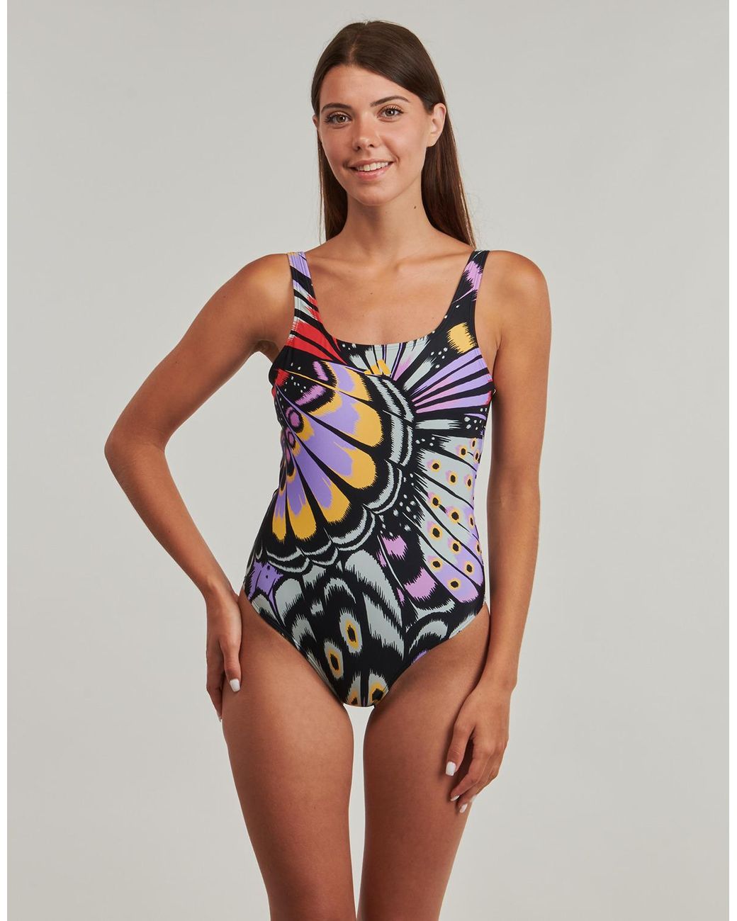 Adidas Green Swimsuits Farm Graphic U-back Swimsuit