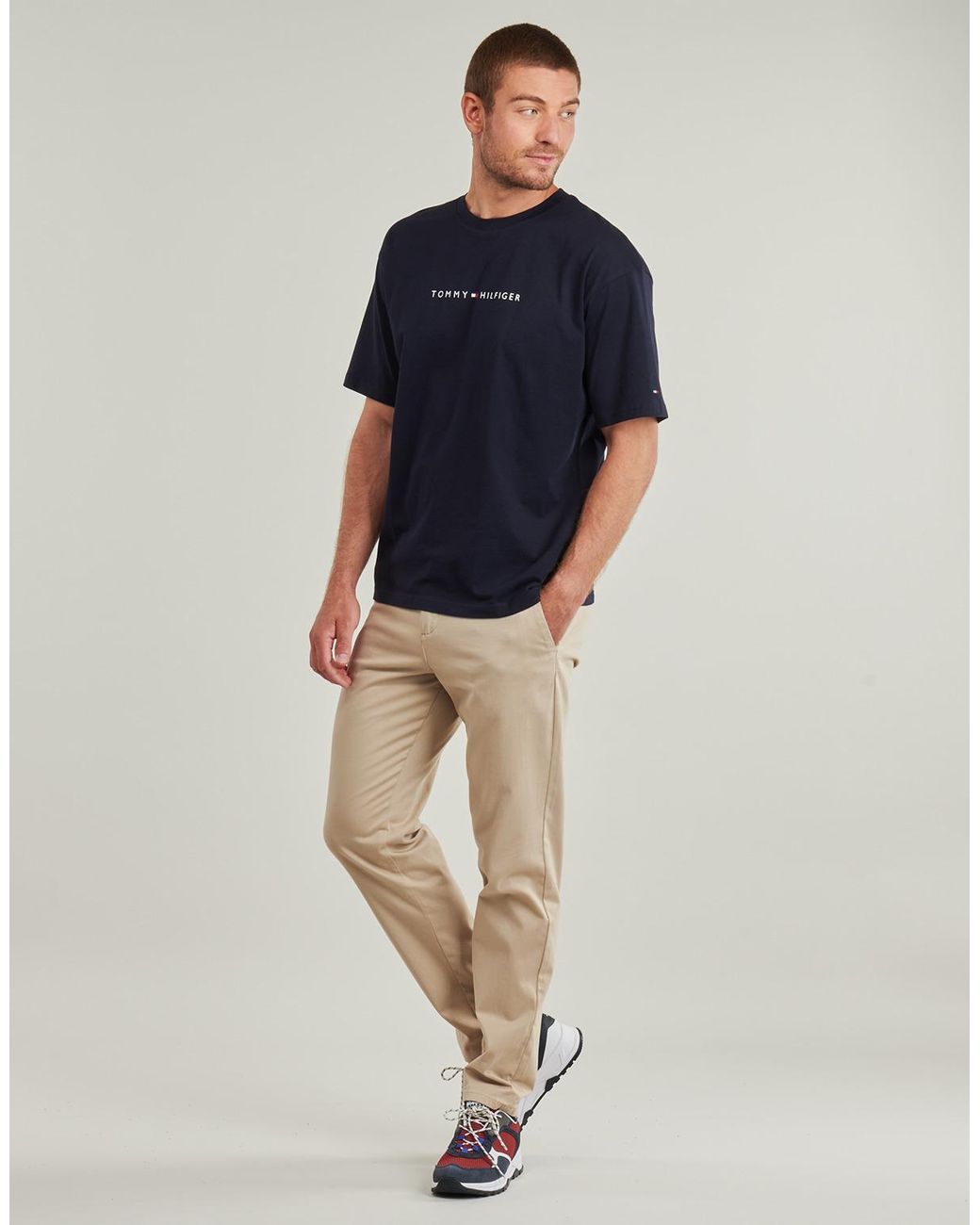 Tommy Hilfiger Blue T Shirt Ss Tee Cont. Logo for men