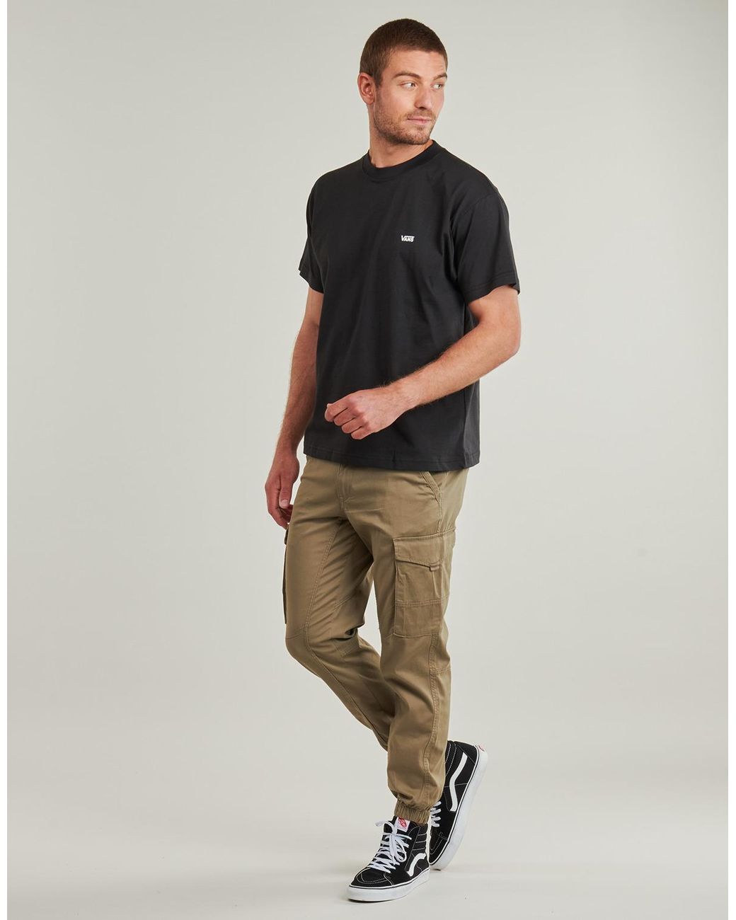 Vans Black T Shirt Left Chest Ss for men