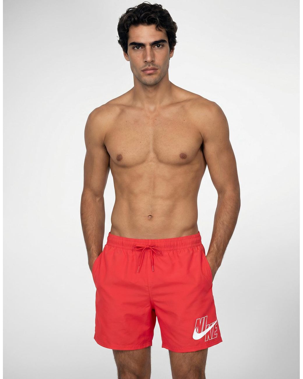 Nike Red Trunks / Swim Shorts 5'' Breaker Logo for men