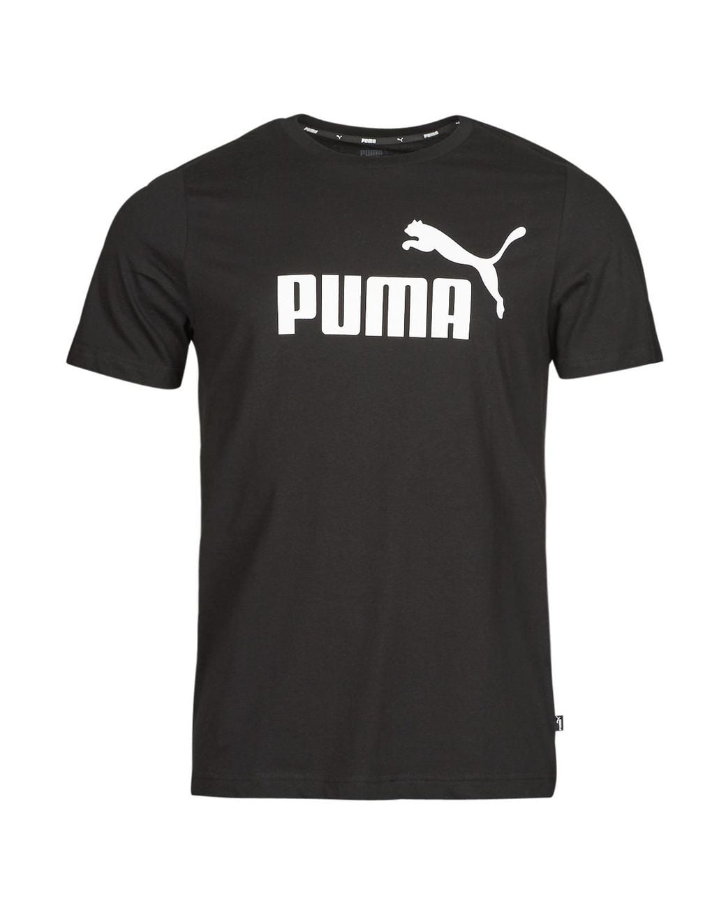 PUMA Black T Shirt Ess Logo Tee for men
