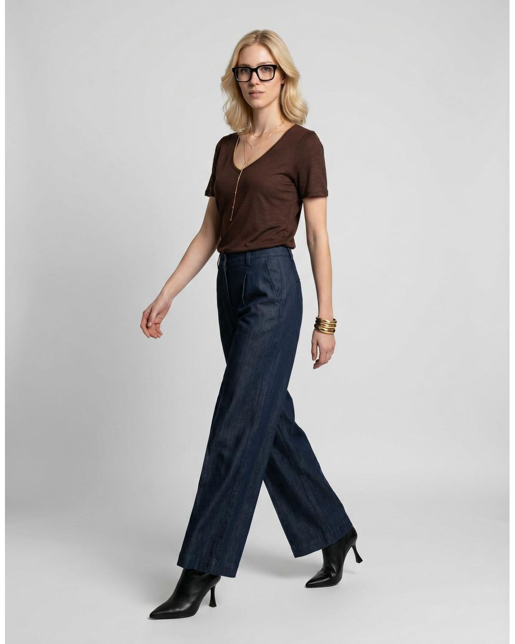 Vila Brown T Shirt Vinoel S/s